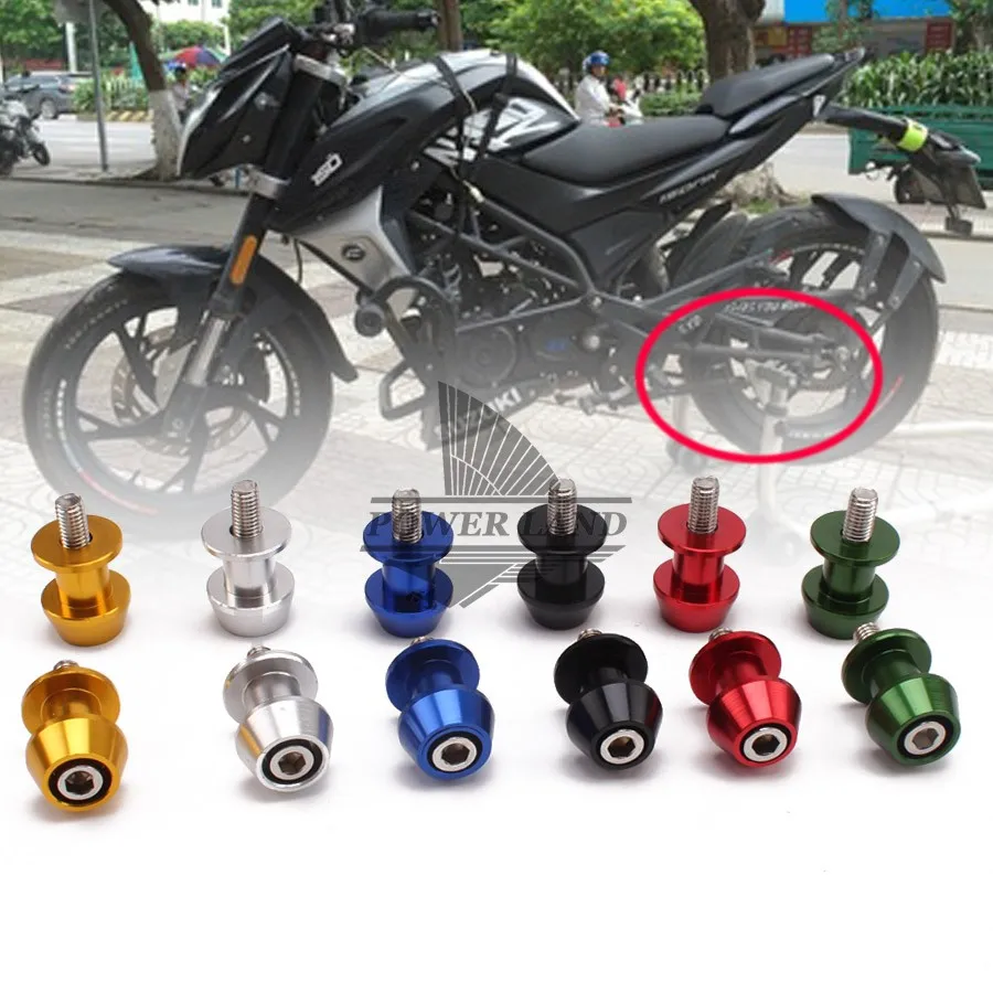 6colors 8mm Motorcycle CNC Rear Stand Swing Arm Spool Sliders Stand