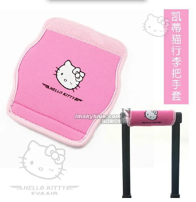 Для женщин розовый рисунок «Hello Kitty» Чемодан крышки ручки неопрен загрузки авиакомпании Хозяйка Гибкость защиты рукава Туристические товары