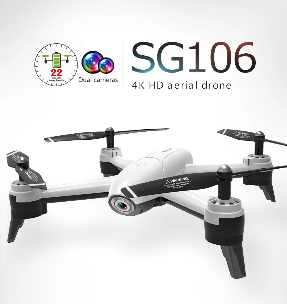 Дрон SG106 с двойной камерой 1080P 720P 4K WiFi FPV в режиме реального времени воздушная видео широкоугольный оптический поток RC Квадрокоптер вертолет игрушки