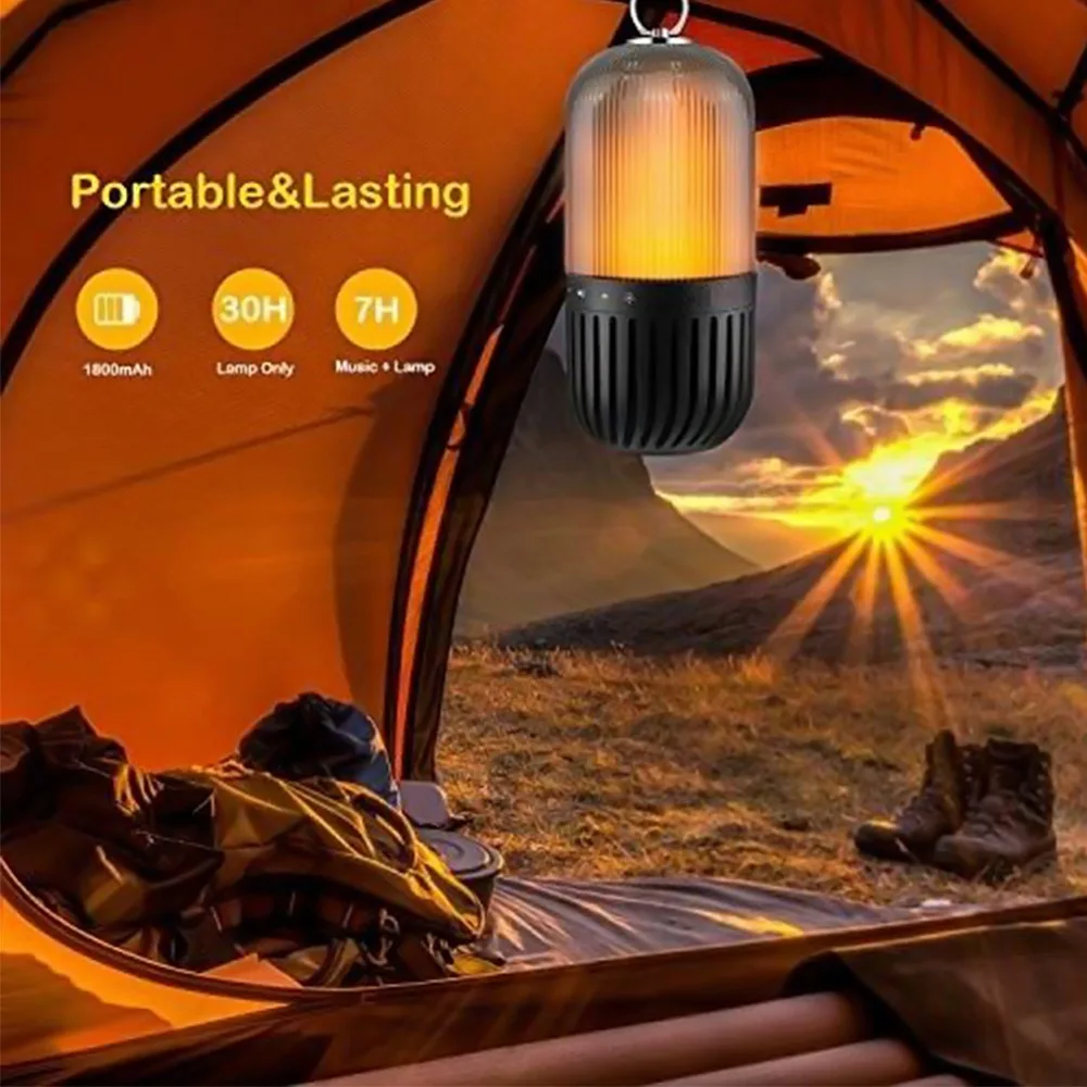 Lâmpada de Chama Luz da Noite ao ar Portátil Alto-falantes Bluetooth Festa Estéreo Cintilação Livre Acampamento Alto-falante Led Luz 16 bluetooth festa estéreo cintilação luz da noite