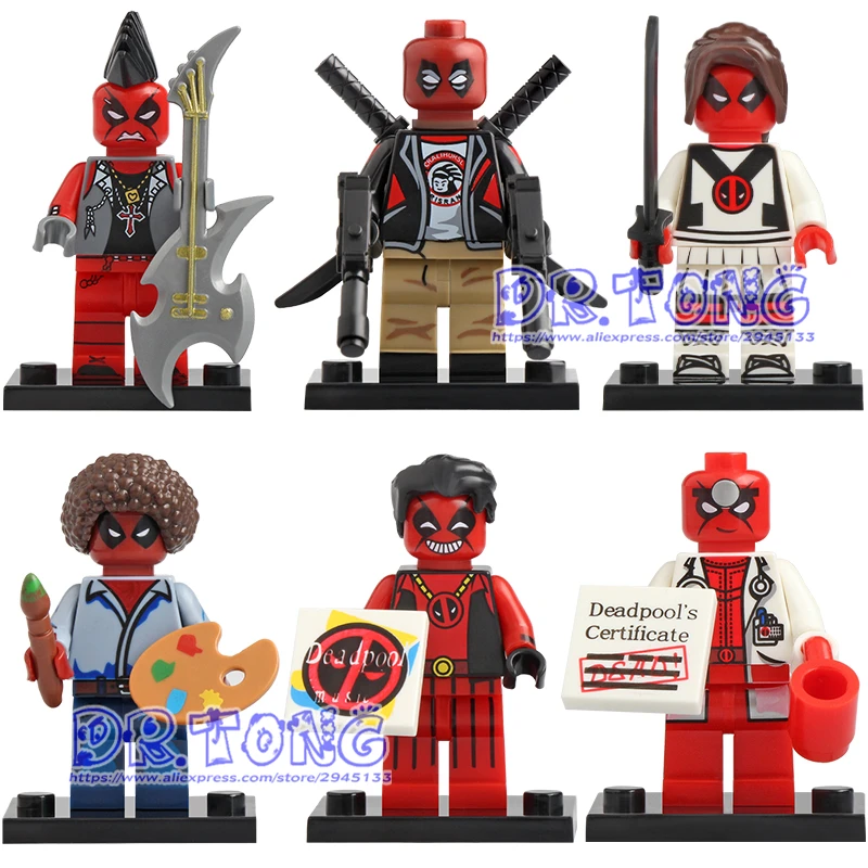 

50pcs Building Blocks Marvel Super Heroes figures Deadpool Gwen-Pool action figures Bricks Educational Toys for Children WM6050