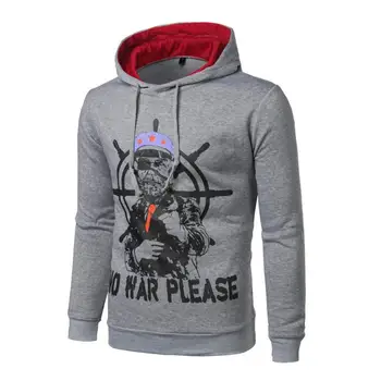 

Spring And Autumn Models Men Autumn Winter Long Sleeve Hoodie Hooded Sweatshirt Tops Blouse Solid Color Survetement #AA