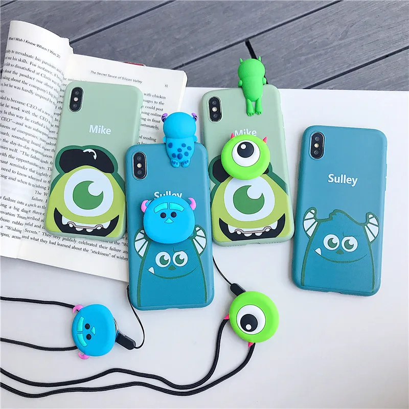 3D мультфильм большой глаз Монстры sulley майка чехол для телефона iPhone 6 6S 8 7 Plus X XR XS Max