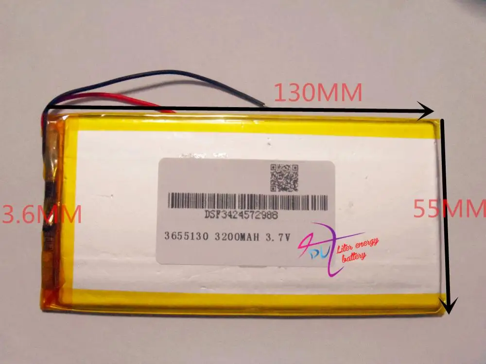 best battery brand Size 3655130 3.7V 3200mah Lithium polymer Battery with Protection Board For PDA Tablet PCs Digital Products F |