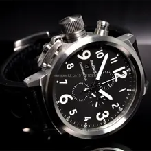 50 мм часы Parnis с большим циферблатом циферблат черный циферблат день дата Мужские кварцевые часы Полный Хронограф P34