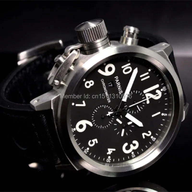 Мужские кварцевые часы с хронографом 50 мм|quartz jelly watch|quartz leather watchquartz women watch |