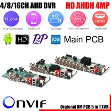 Супер 4/8/16CH AHD DVR AHD-H Full HD 1080P видео Регистраторы H.264 CCTV Камера Onvif сетевой 16-канальный видеорегистратор для ip-мультиязычный