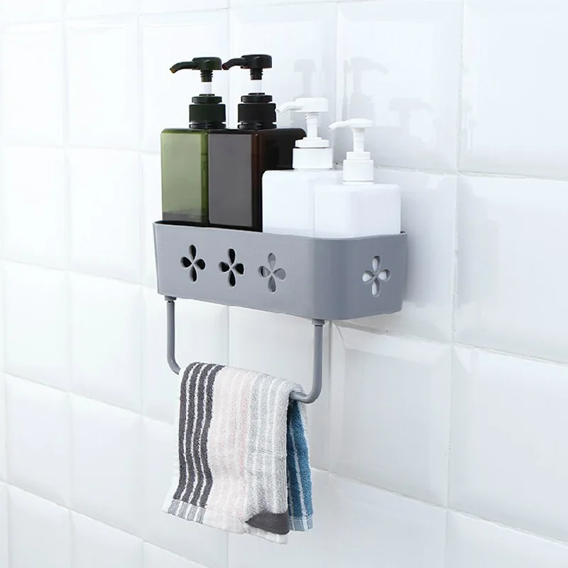 

Portable toilet shelf plastic multifunctional sucker bathroom shelf