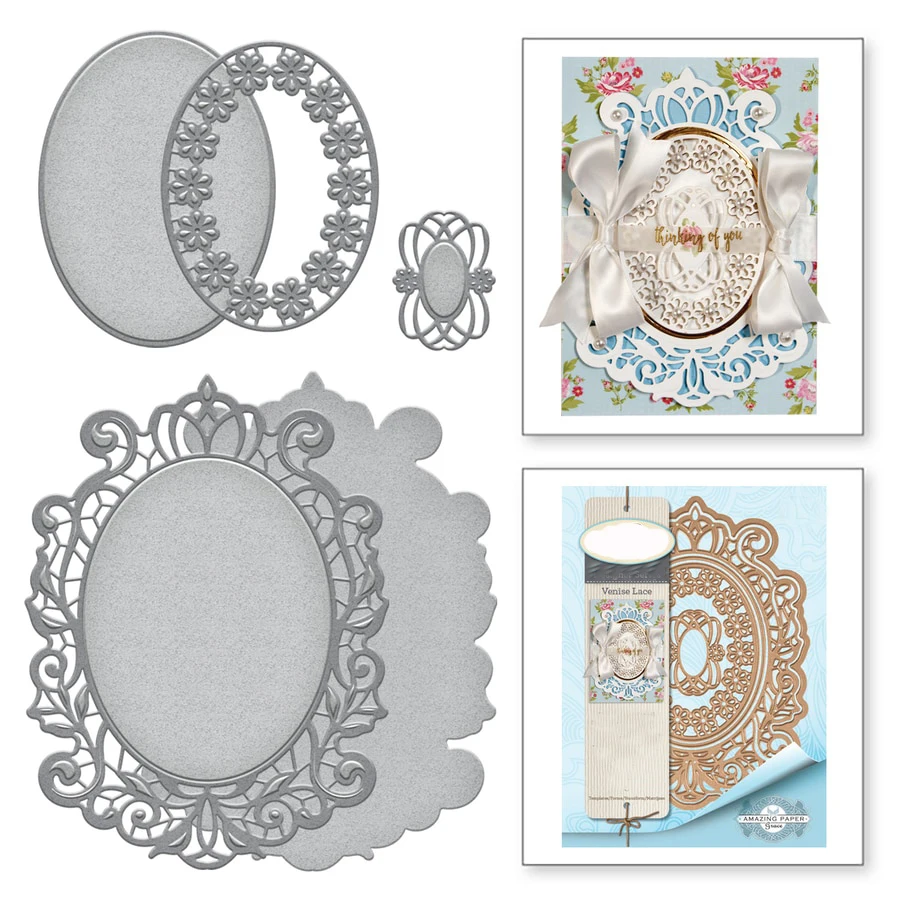 

Swovo Crest Nested oval frame Metal Cutting Dies for Scrapbooking DIY Craft Paper Card Making Decorative Embossing 170*130mm