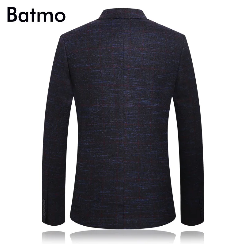 Batmo Новое поступление высококачественный клетчатый Повседневный синий блейзер для мужчин, мужские повседневные куртки, мужские костюмы больших размеров 1831
