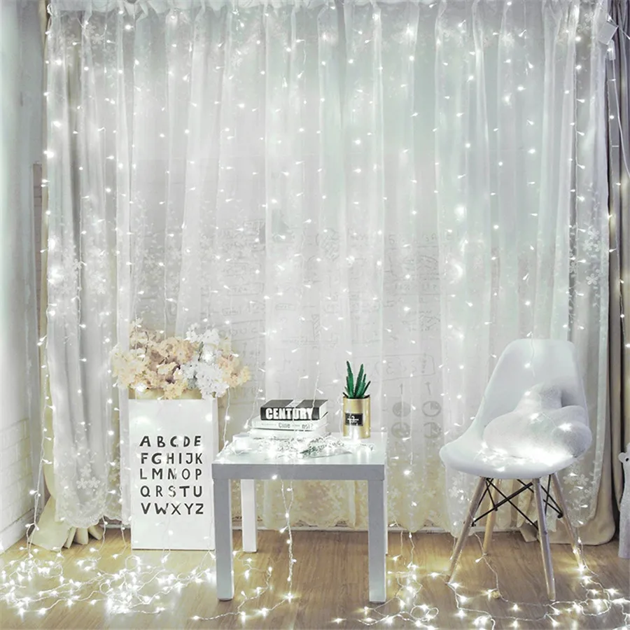 

BEIAIDI 3X3M IP65 Outdoor Curtain Icicle String Light With Remote USB/AA Battery Powered Wedding Christmas Party Fairy String