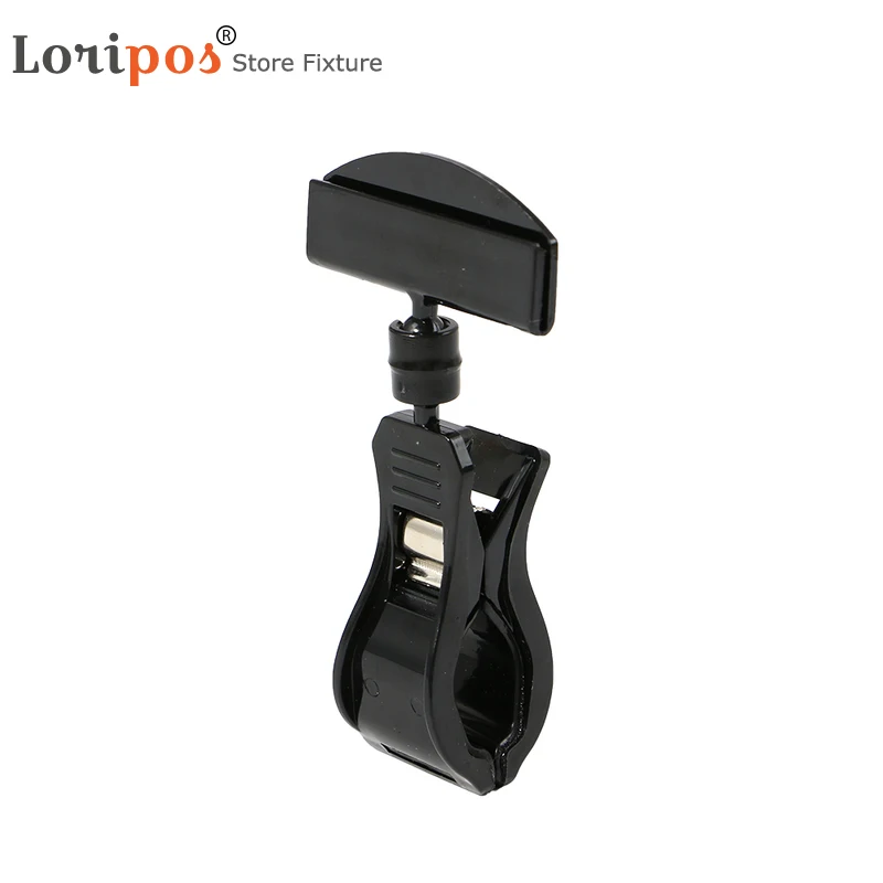 

Turnable Memo Clip Black Rotatable Label Holder Clamp Shelf Price Clip Clear Picture Photo Holder Office Paper Ticket Clip