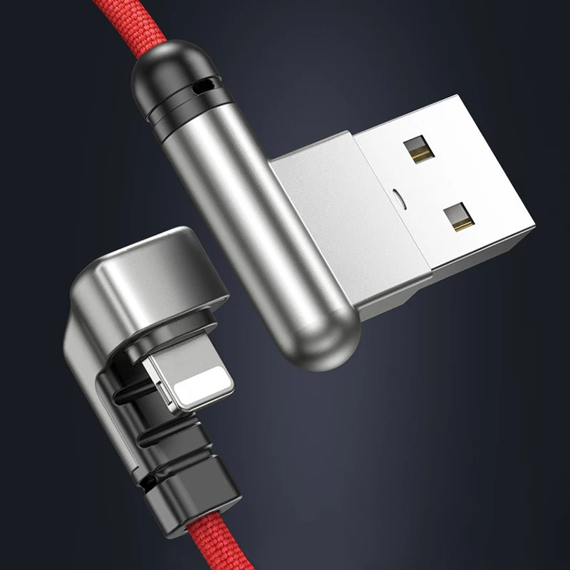 

Hadinas 180 Degree USB Cable for iPhone XS Max XR XS X Angle Fast Data Charging Cable for iPhone 7 6 8 6s Game Charger Cable
