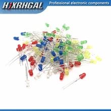 5 цветов* 20 шт = 100 шт 3 мм светодиодный диодный светильник Ассорти комплект белый желтый красный зеленый синий набор компонентов «сделай сам» hjxrhgal
