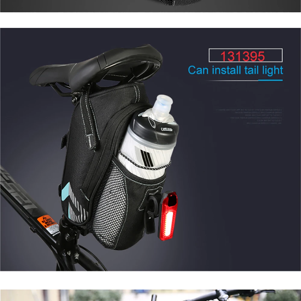 Best ROSWHEEL Bicycle Bag Rainproof Saddle Bag Outdoor Cycling Mountain Bike Back Seat Tail Pouch Maintenance Tool Bags with Tailligh 10