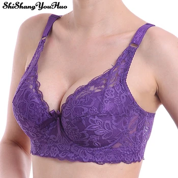 

3/4 Thin Women Bra Plus Size Underwire Adjustable Lace Bra Breast C D Cup Large Size Lingerie Bralette Brasier Mujer Bh Sutia