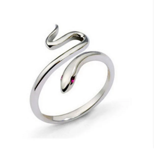 

Punk Vintage 925 Sterling Silver Snake Rings For Women Engagement Jewelry Adjustable Personality Antique Rings Anillos
