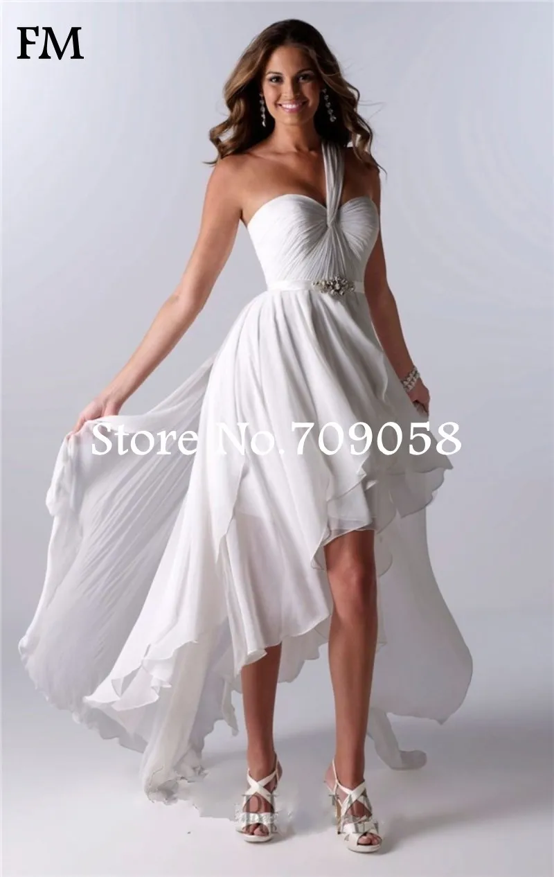 Simple Sweetheart Backless Short Beach Wedding Dress Short Front Long