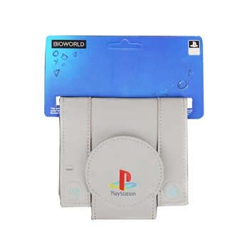 

Sony Playstation One Console Bi-Fold Wallet, Grey Thin Wallet Clip PU Fast shipping free men Card holder