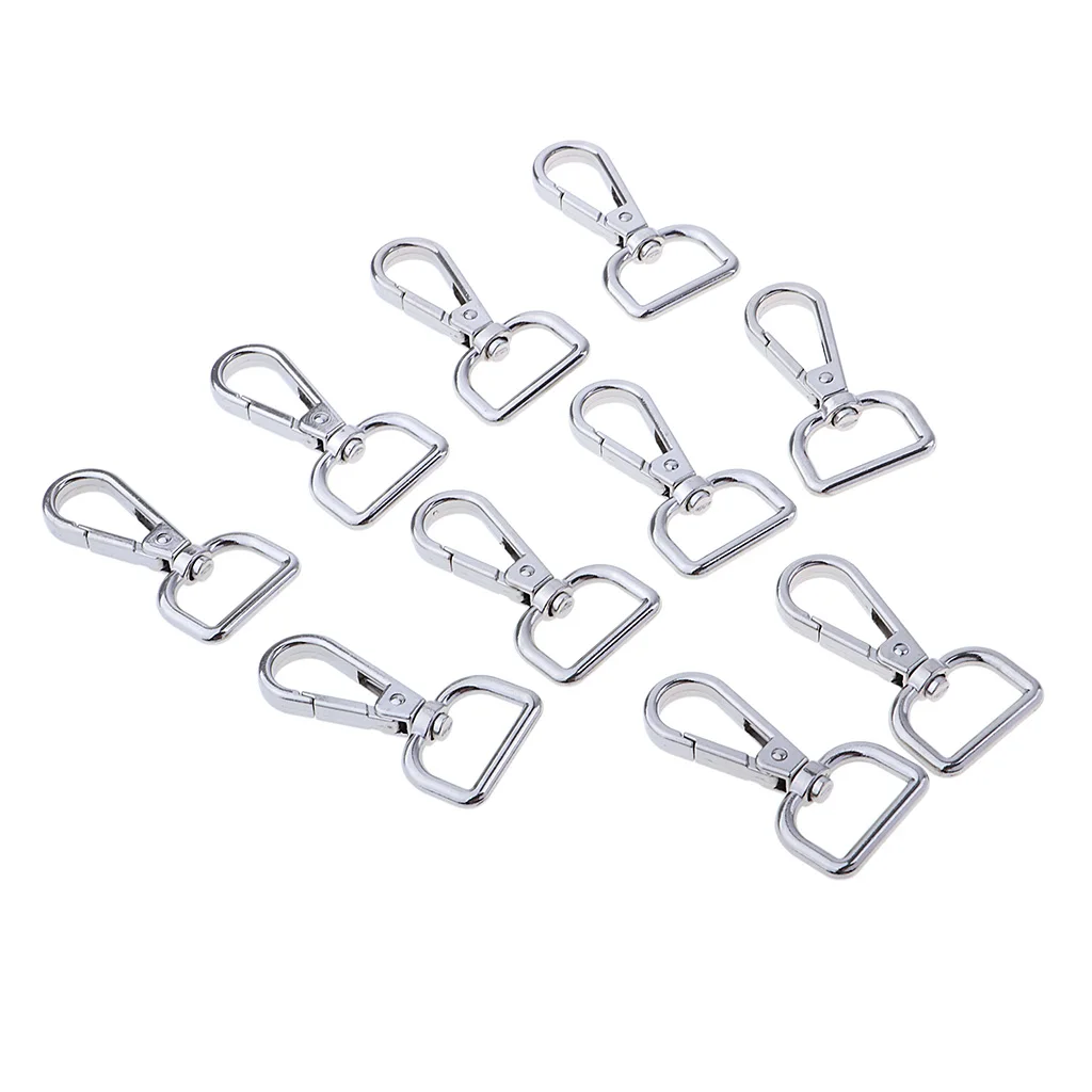10Pcs Alloy Swivel Clasps Snap Keychain Ring Hook Clip for Keys Lanyards Climbing Accessories Key Holder for Men and Women