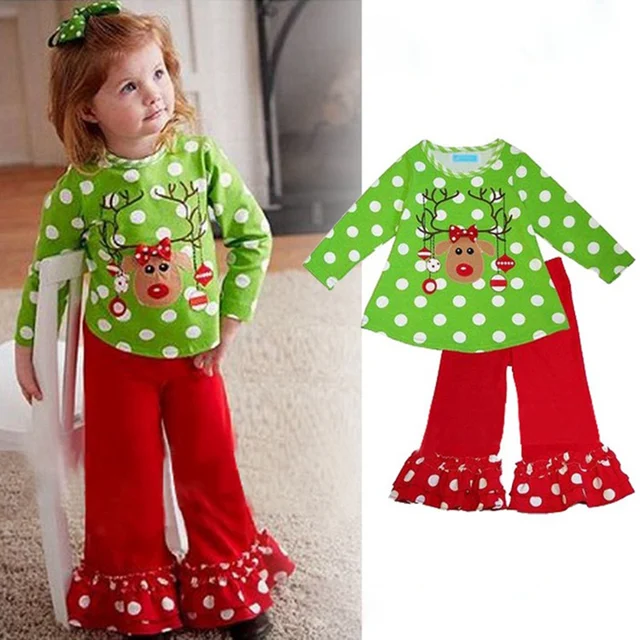 Reindeer Baby Girl Christmas Outfit Long Sleeve T Shirt Pants Reindeer Baby Girl Christmas Outfit Long Sleeve T-shirt Pants Children Clothing Sets Toddler Christmas Costumes for Kids Clothes - Reindeer Baby Girl Christmas Outfit Long Sleeve T Shirt Pants