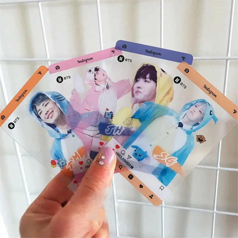 SGDOLL Korea Kpop For BTS Transparent Cards TPU Bangtan Boys Suga Jimin Jungkook Photo Cards Lomo Cards New Fashion 7pcs/set