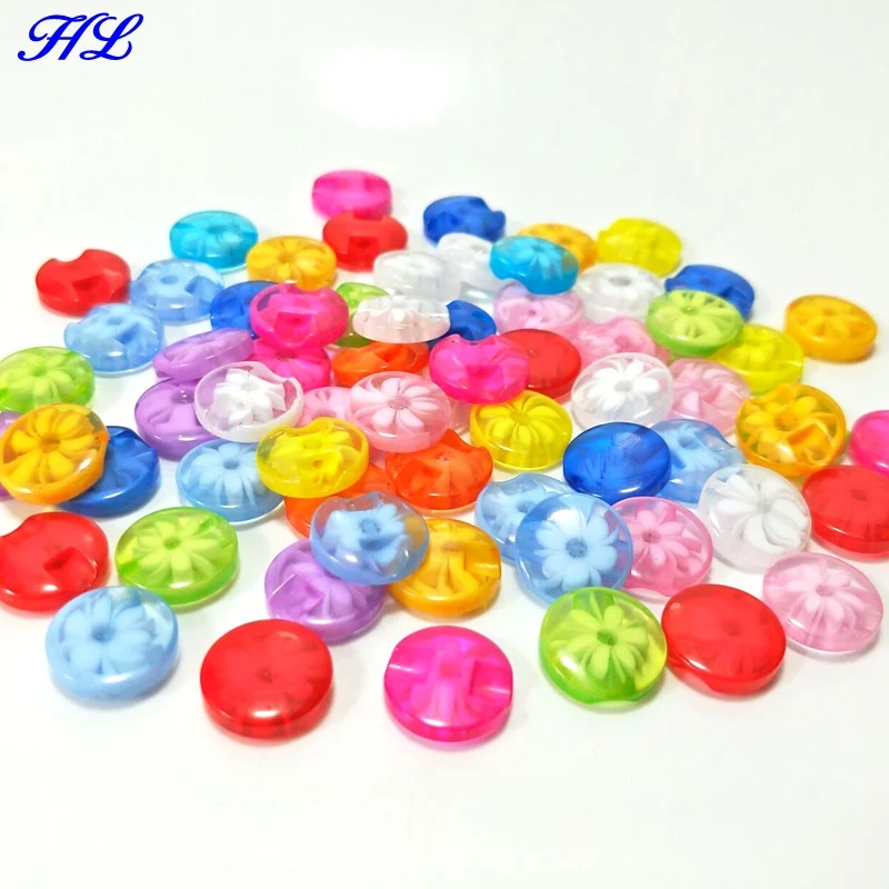 

HL 50Pcs Transparent 12mm child sew-on buttons resin buckle candy beautiful multicolour button accessories baby diy