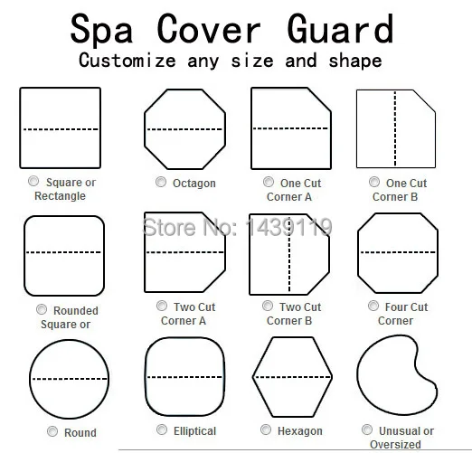 hot tub cover guard, size91"x 91"x36 and spa cover protector, can customize at any size and shape