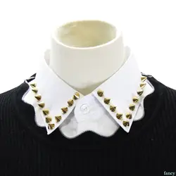 В Стиле Панк Съемная декоративные белый подделка воротник блузка свитер хлопок Половина Рубашка галстук Одежда нерегулярные с блеском
