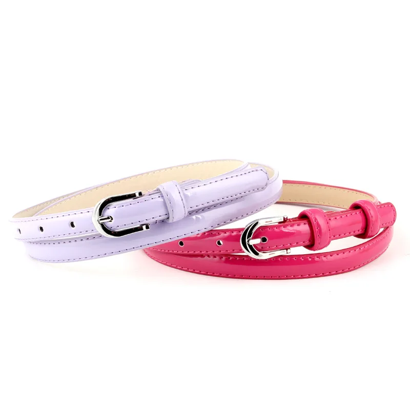 

Fashion Thin Belts For Women Patent Leather Female Belt Designer Cowskin Womens Belts For Dress