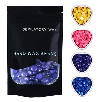

4 flavors 100g/bag Women's Depilatory Hot Film Hard Wax Pellet Waxing Bikini No Strip Hair Removal Bean