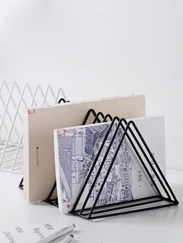 School Supplies Iron Triangle Bookshelf Student Table Book Stand Office Accessories Desk Organizer Magazine Holder dhl free 200pc korea stationery color cartoon bookshelf plastic bookend desk book organizer office shelves pink cheap supplies