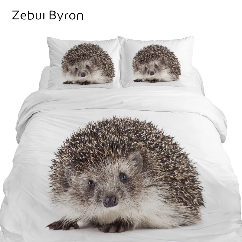 cheap 3D Luxury Bedding Set King Eruo Size,Custom Print Comforter Quilt Duvet Cover Set,Kids Baby Child Bed Set Cute Animal Hedgehog