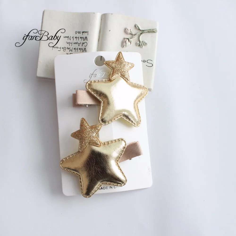 Star hair flower clip girls 4