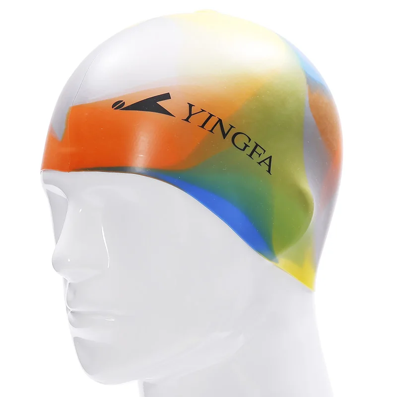 New Multicolor Sporty Silicone Swimming Caps Athlete Particle Swimming Hat Pool Wear Men and Women Protect Ears Bathing Cap - Цвет: 8