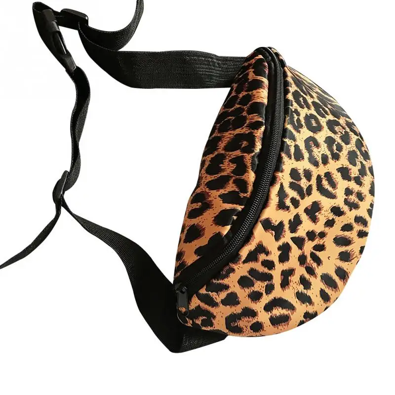 

2018 Women Fanny Pack Festival Money Waist Pouch Travel Canvas Belt Holiday Wallet Leopard Pattern Waist Bag