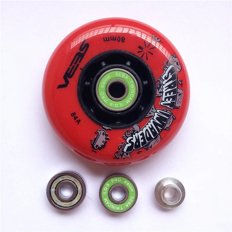 

SEBA Street Invaders Skating Wheels A Set With Bearings 84A Roller FSK Slalom Skates Wheel with ILQ-9 ILQ-11 84A 72 76 80