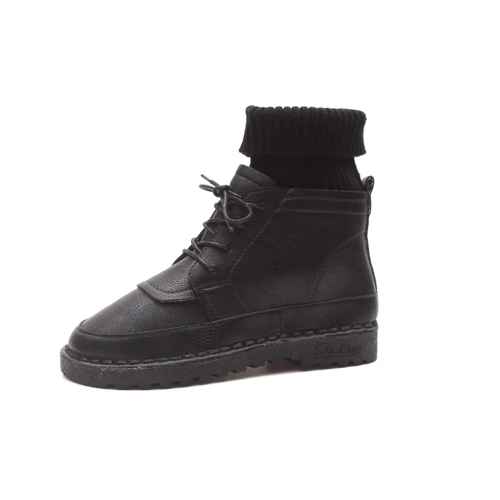 

Booties Martin boots women's shoes 2018 autumn and winter fashion new wool lace boots boots