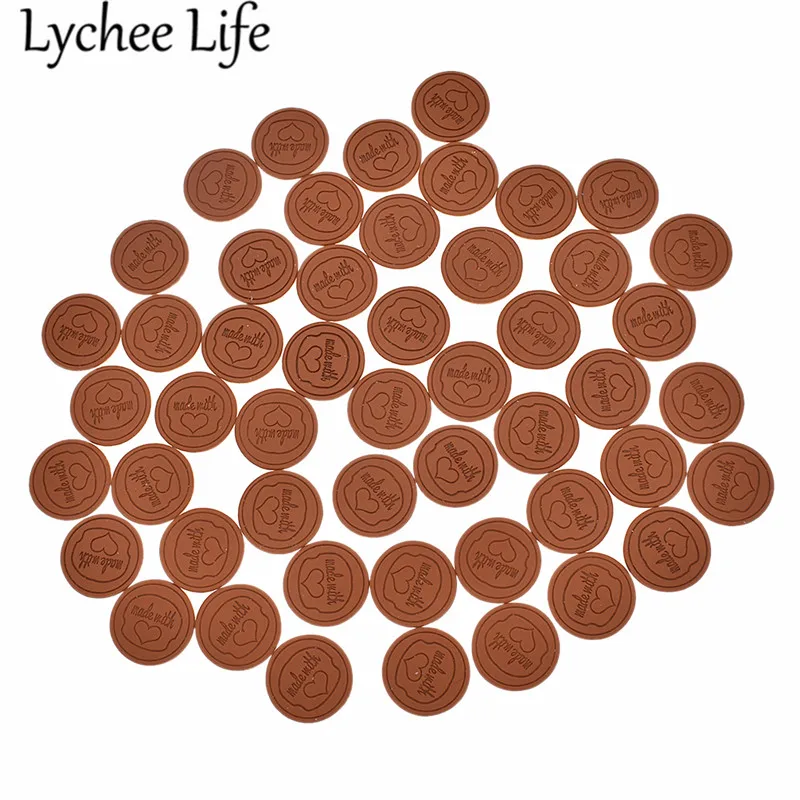 Lychee Life 50 шт. кожаные этикетки ручной работы с буквенным принтом розы этикетки самодельные Украшения швейная ткань моющиеся принадлежности аксессуары