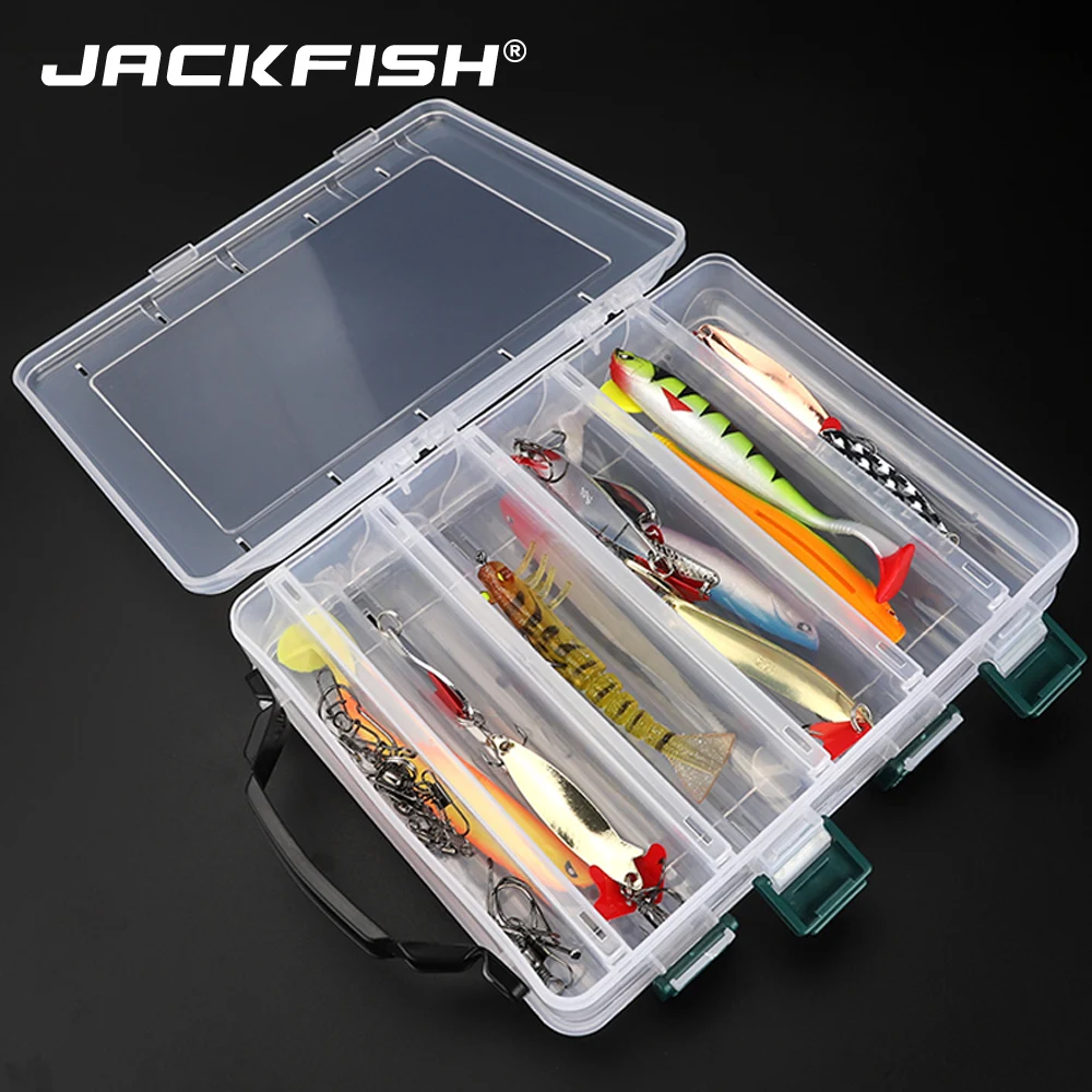 Двухслойная коробка для рыбалки JACKFISH из ПВХ 20 см * 15 чехол хранения приманки