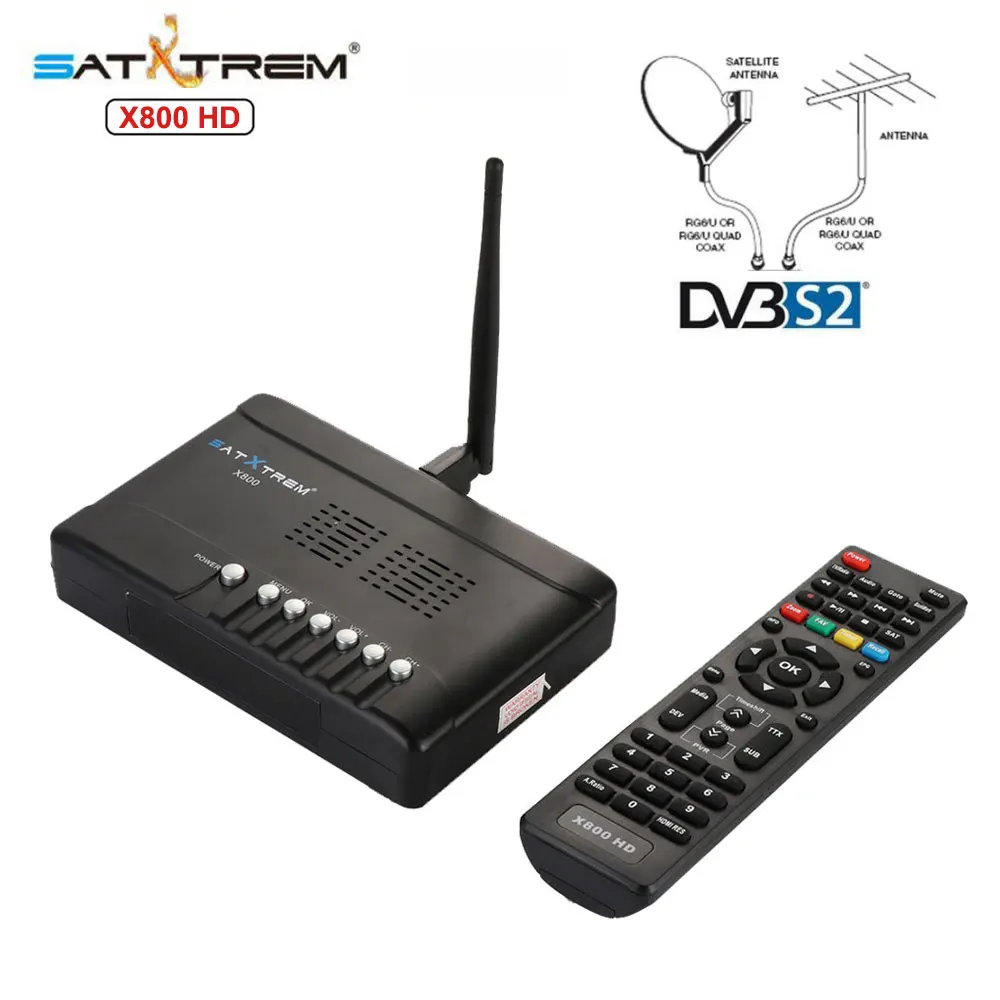 

[3pcs]Satxtrem X800-HD Digital Satellite Receiver Full HD 1080P DVB-S2 Support Dolby AC3 Power Vu Cccam Newcam Update From X800