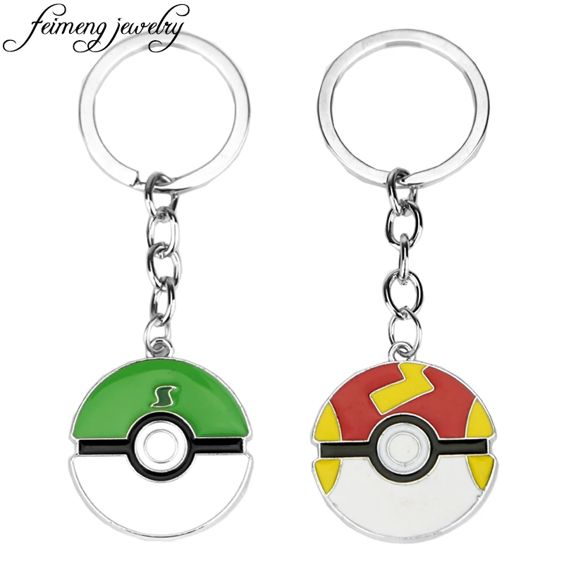 

Popular Anime Cartoon Pokemon Go Keychain 9 styles Pocket Monster Ball Keyring Fashion Metal Car Key Chain For Women Man Gifts