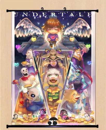 Аниме игра Undertale Sans Косплей домашний Декор настенный Свиток Плакат подарок 80x60 см
