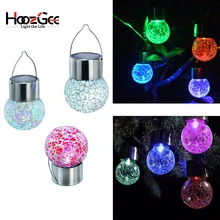 HoozGee солнечное Панорамное освещение Подвесная лампа с эффектом потрескавшегося стекла шар светодиодный декоративные рождественские огни создают праздничную атмосферу 4 шт./упак