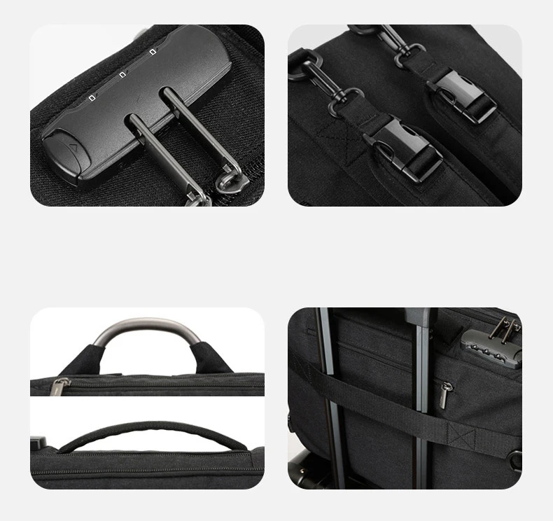 Модные водонепроницаемые Оксфордские мужские рюкзаки с защитой от кражи, блокировка паролем, мужские повседневные деловые короткие дорожные сумки для ноутбука