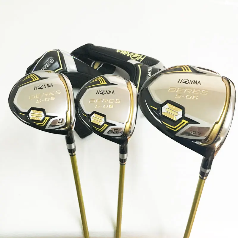 New Golf clubs HON MA S-06 3 star Golf driver 3/5 fairway wood graphite Golf shaft and cover Golf wood set free shipping