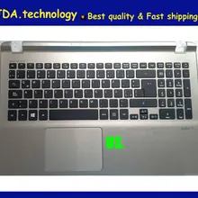 Wellendorff Подлинная Подставка для рук для ноутбука верхний чехол для ACER V5-572g V5-573g V5-552G Клавиатура США верхняя крышка с тачпадом, серебро