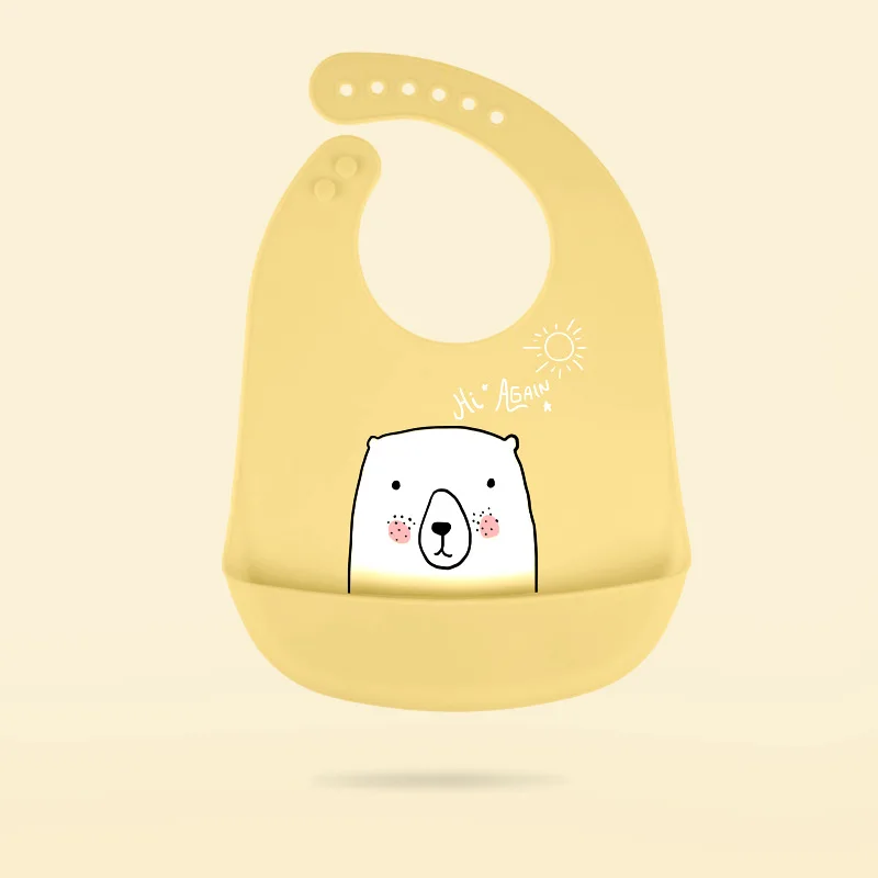 Cartoon Prints Kids Silicone Bib Baby Bibs Children Adjustable Waterproof Bib Baby Boy Girl Feeding Tools Baby Stuff for Newborn