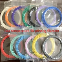 many colours*10 Low temperature PCL Filament for 3D Pen 1.75mm No PLA/ABS Material For 3D Drawing Pen Colorful PCL 3D Printer