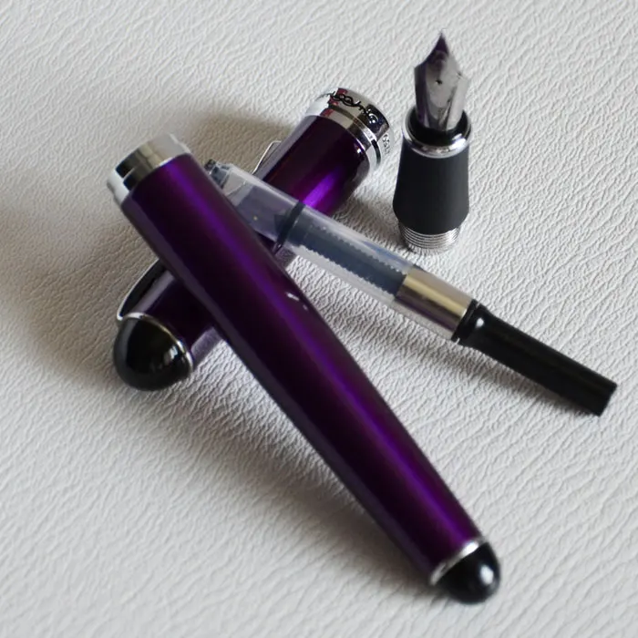 Перьевая ручка JINHAO X750 фиолетовая цилиндрическая перьевая 18KGP с широким
